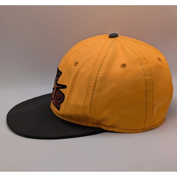 Nike Air Swoosh Orange Galaxy Black Flatbill Snapback Hat Nike True Adult Cap - Picture 3 of 5